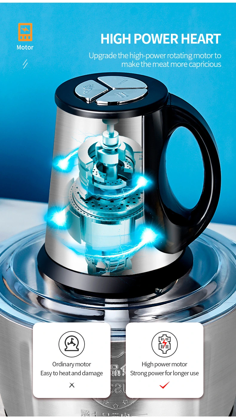 Stainless Steel Electric Garlic Onion Vegetable Food Grinder Small Vegetable Mixer Multifunctional Speedy Chopper 9