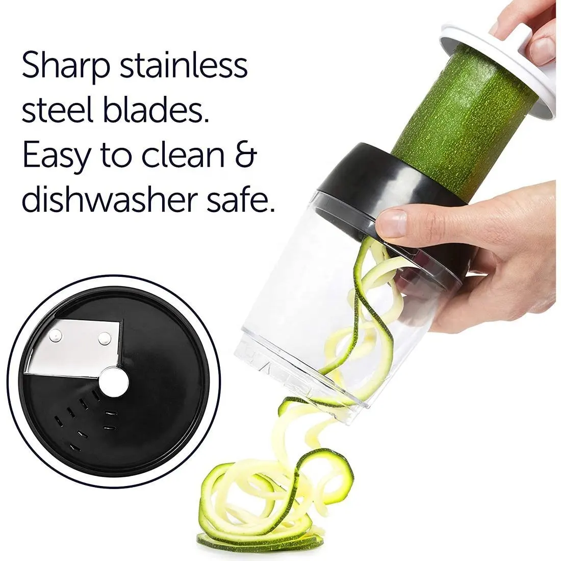 Zes Adjustable 3 In 1 Vegetable Spiralizer Vegetable Spiral Slicer 10