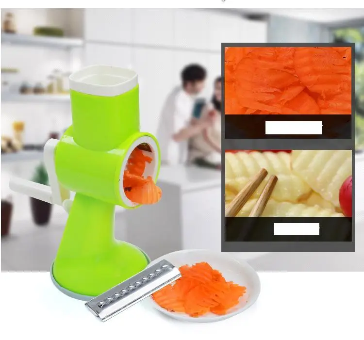 Wholesale Rotary Handheld Vegetable Slicer Cheese Grater Food Chopper Rotary Vegetable Cutter 8