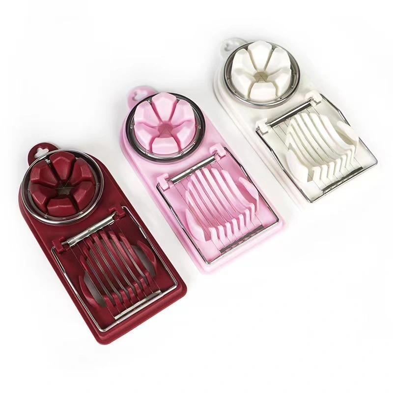 2 In 1 Multi-functional Egg Cutter Stainless Steel Wire Egg Slicer Kitchen Gadgets Tool Plastic Egg Cutter 12