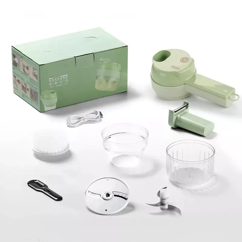 Electric Garlic Chopper Food Slicer Mincer Meat Chopper Wireless 4 In 1 Electric Electric Mini Food Chopper